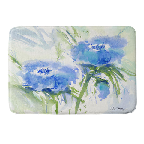 Laura Trevey Blue Blossoms Two Memory Foam Bath Mat