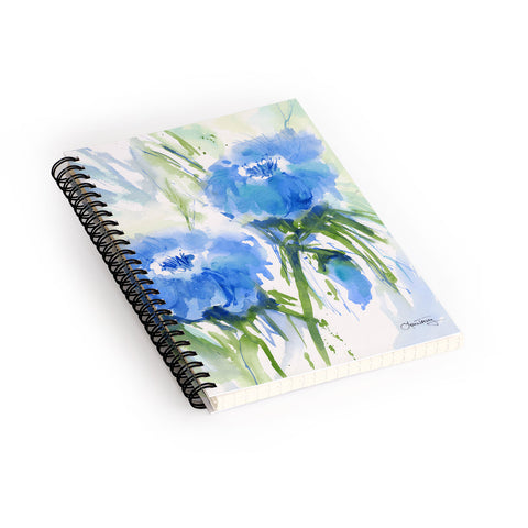 Laura Trevey Blue Blossoms Two Spiral Notebook