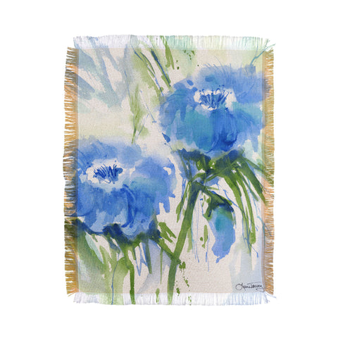 Laura Trevey Blue Blossoms Two Throw Blanket