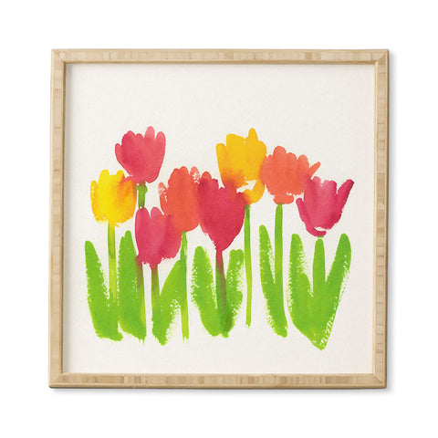 Laura Trevey Bright Tulips Framed Wall Art