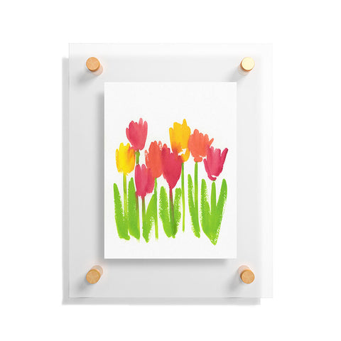Laura Trevey Bright Tulips Floating Acrylic Print