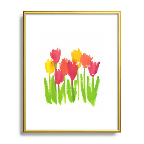 Laura Trevey Bright Tulips Metal Framed Art Print