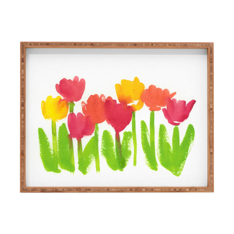 Laura Trevey Bright Tulips Rectangular Tray