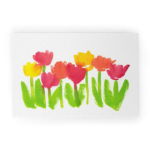 Laura Trevey Bright Tulips Welcome Mat