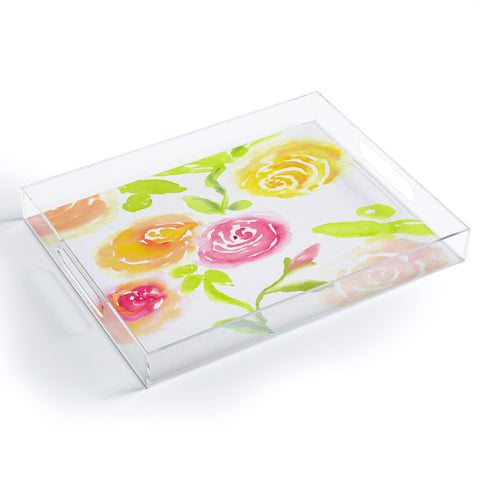 Laura Trevey Candy Colored Blooms Acrylic Tray