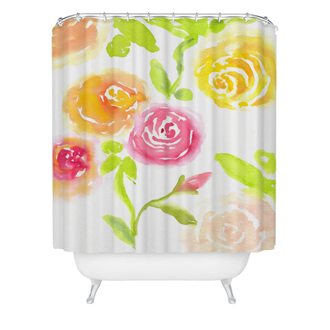 Laura Trevey Candy Colored Blooms Shower Curtain