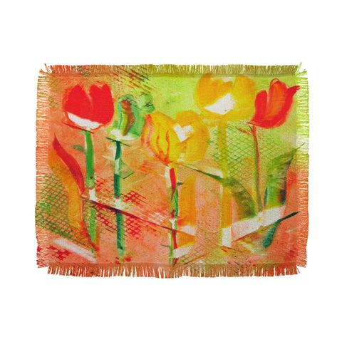 Laura Trevey Citrus Tulips Throw Blanket