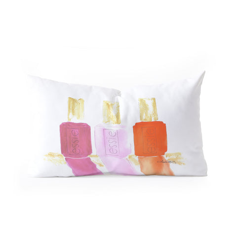 Laura Trevey Essie In Pink Oblong Throw Pillow