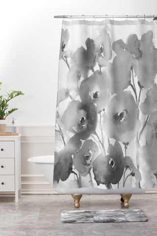 Laura Trevey Field Of Poppies II Shower Curtain And Mat
