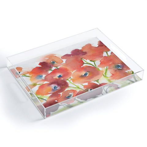 Laura Trevey Field Of Poppies Acrylic Tray