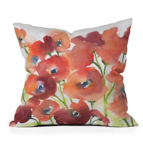 Laura Trevey Field Of Poppies Throw Pillow