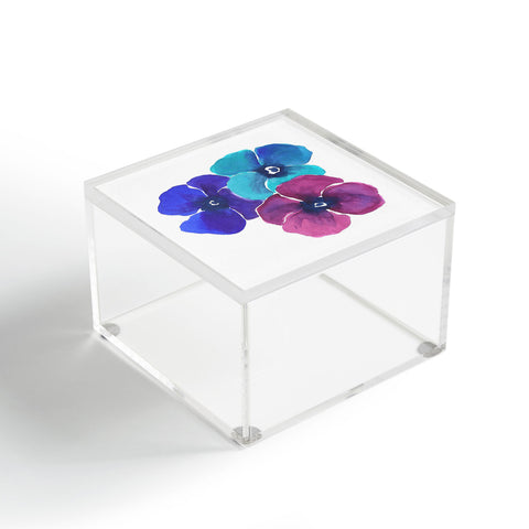 Laura Trevey Jewel Tone Pansies Acrylic Box