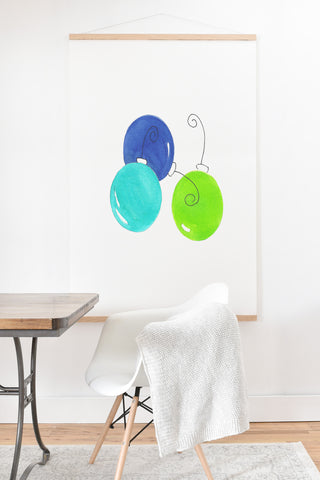 Laura Trevey JOY in Blue Green Art Print And Hanger