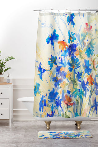 Laura Trevey Joyful Wildflowers Shower Curtain And Mat