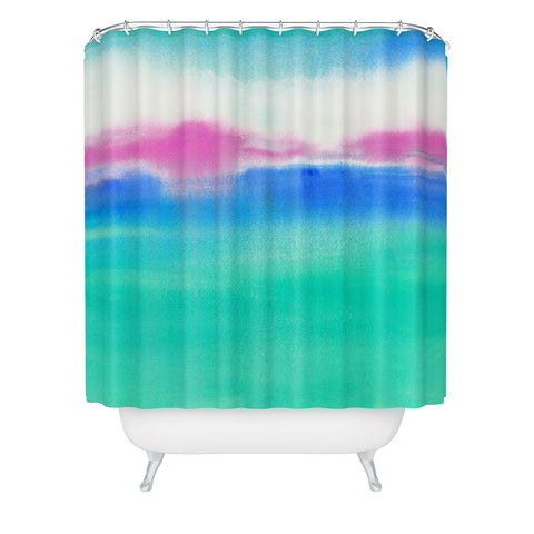 Laura Trevey Minty Fresh Blend Shower Curtain