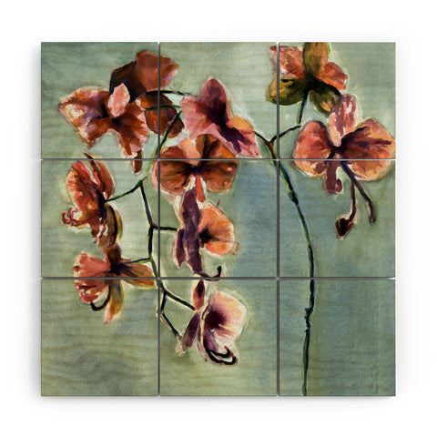Laura Trevey Orchids Wood Wall Mural