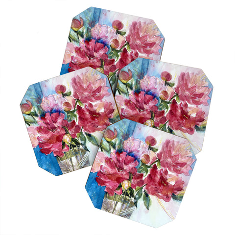 Laura Trevey Peony For Your Thoughts Coaster Set
