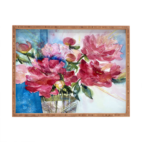 Laura Trevey Peony For Your Thoughts Rectangular Tray