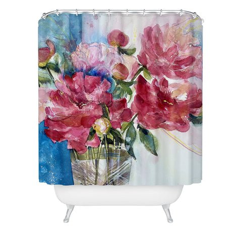 Laura Trevey Peony For Your Thoughts Shower Curtain