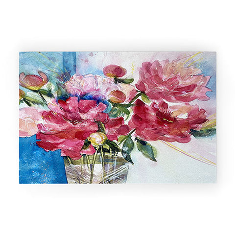 Laura Trevey Peony For Your Thoughts Welcome Mat