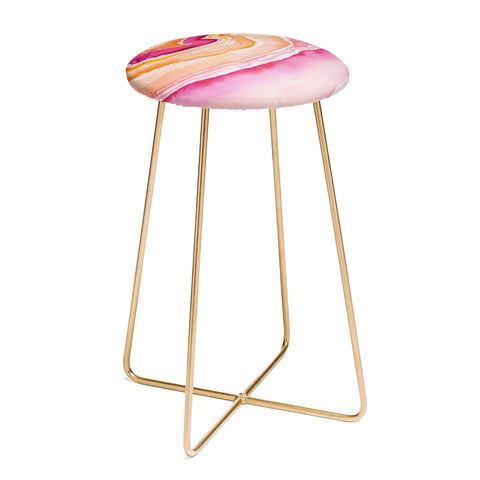 Laura Trevey Pink Agate Counter Stool