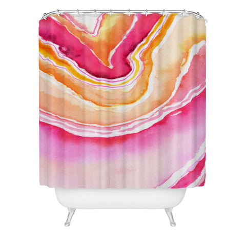Laura Trevey Pink Agate Shower Curtain