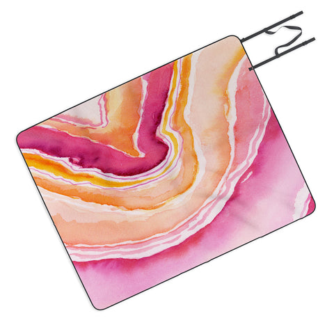 Laura Trevey Pink Agate Picnic Blanket