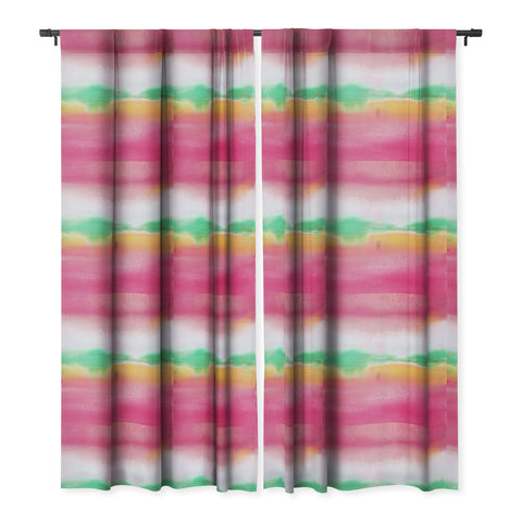 Laura Trevey Pink and Gold Glow Blackout Window Curtain