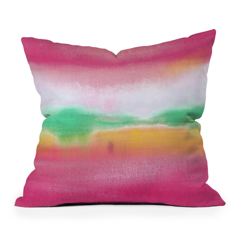 Laura Trevey Pink and Gold Glow Throw Pillow