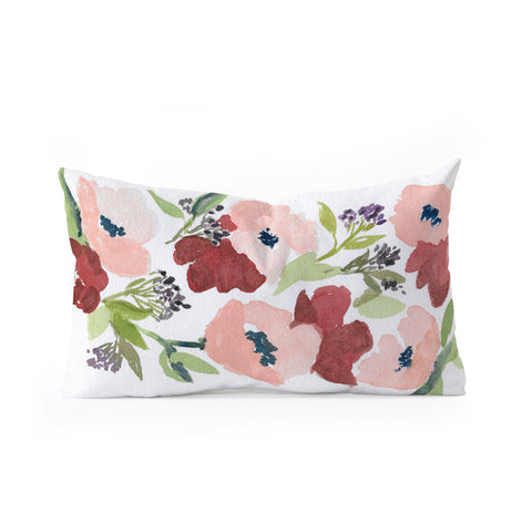 Laura Trevey Pink Poppies Oblong Throw Pillow