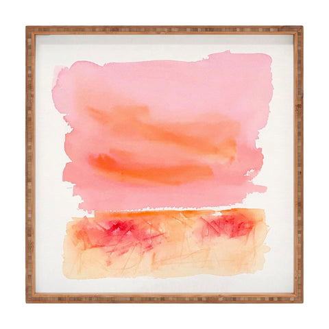 Laura Trevey Pink Sky Day Square Tray