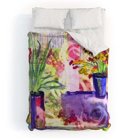 Laura Trevey Purple And Lime Duvet Cover