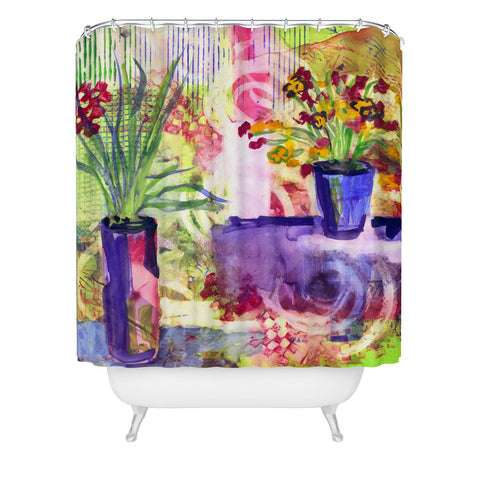 Laura Trevey Purple And Lime Shower Curtain