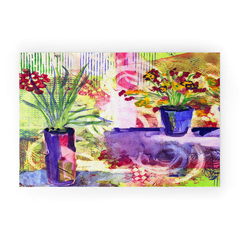 Laura Trevey Purple And Lime Welcome Mat