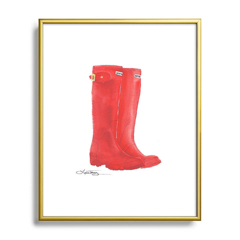 Laura Trevey Red Boots Metal Framed Art Print