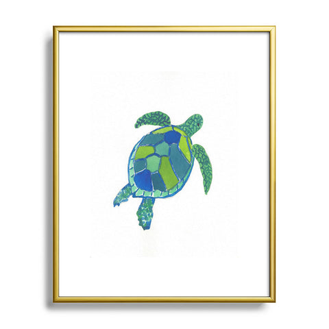 Laura Trevey Sea Turtle Metal Framed Art Print