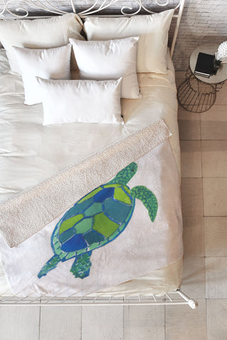 Laura Trevey Sea Turtle Fleece Throw Blanket