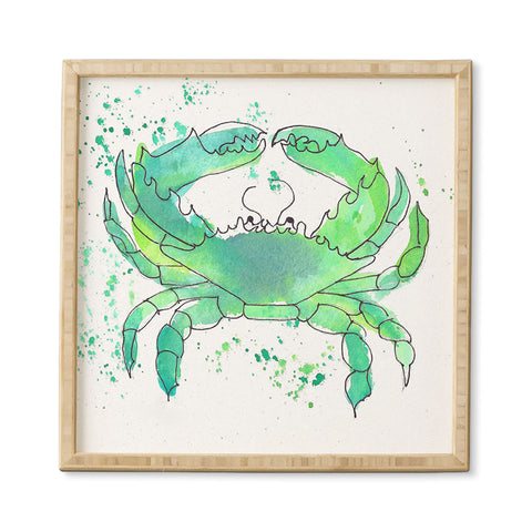 Laura Trevey Seafoam Green Crab Framed Wall Art
