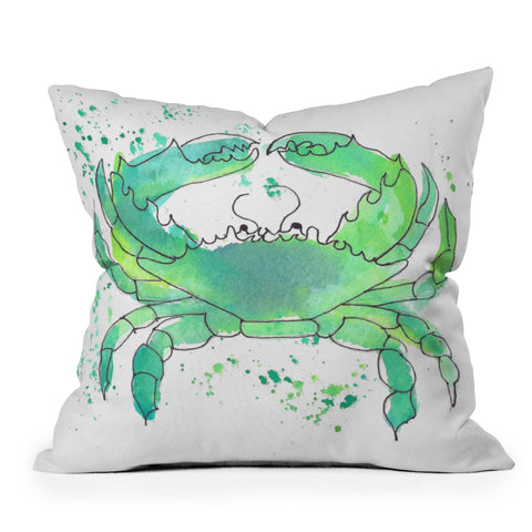Laura Trevey Seafoam Green Crab Throw Pillow