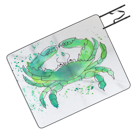 Laura Trevey Seafoam Green Crab Picnic Blanket
