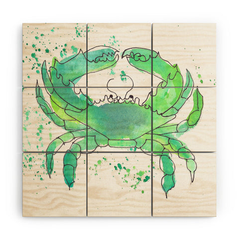 Laura Trevey Seafoam Green Crab Wood Wall Mural