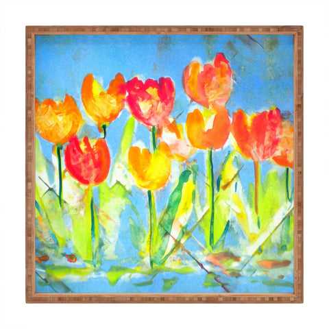 Laura Trevey Spring Tulips Square Tray