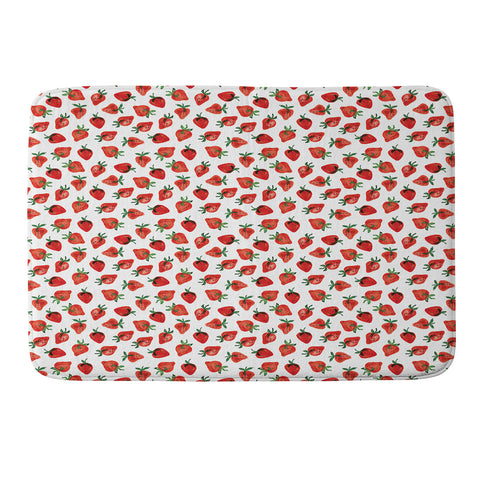 Laura Trevey Strawberry Red Memory Foam Bath Mat
