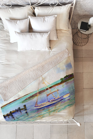 Laura Trevey Summer Sail Fleece Throw Blanket