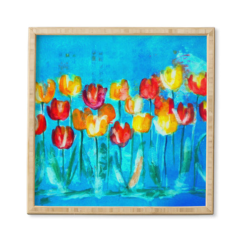 Laura Trevey Tulips in Blue Framed Wall Art
