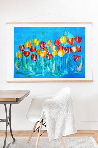 Laura Trevey Tulips in Blue Art Print And Hanger