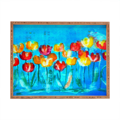 Laura Trevey Tulips in Blue Rectangular Tray