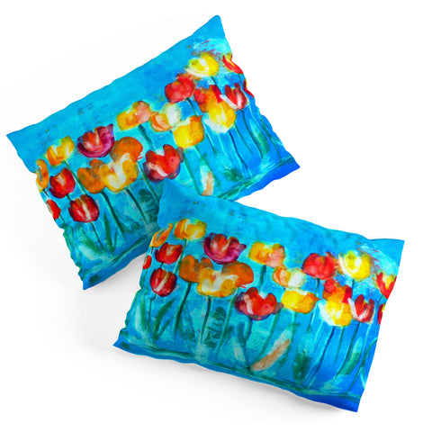 Laura Trevey Tulips in Blue Pillow Shams
