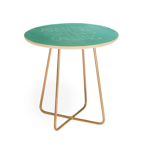Leah Flores Adventure Typography Round Side Table