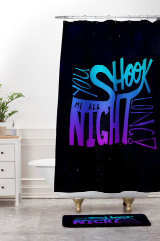 Leah Flores All Night Long Shower Curtain And Mat